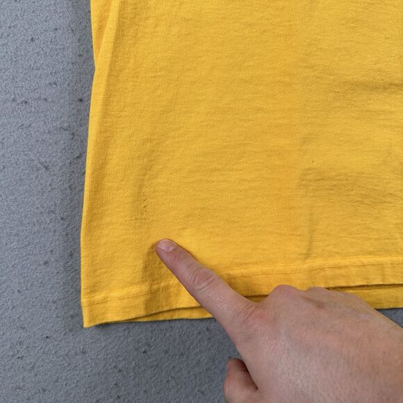 Vintage 1993 Guess Shirt Men’s Medium Yellow Los Angeles California Short Sleeve - Picture 13 of 16